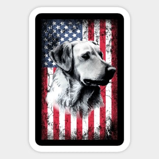 Patriotic Labrador American Flag Sticker